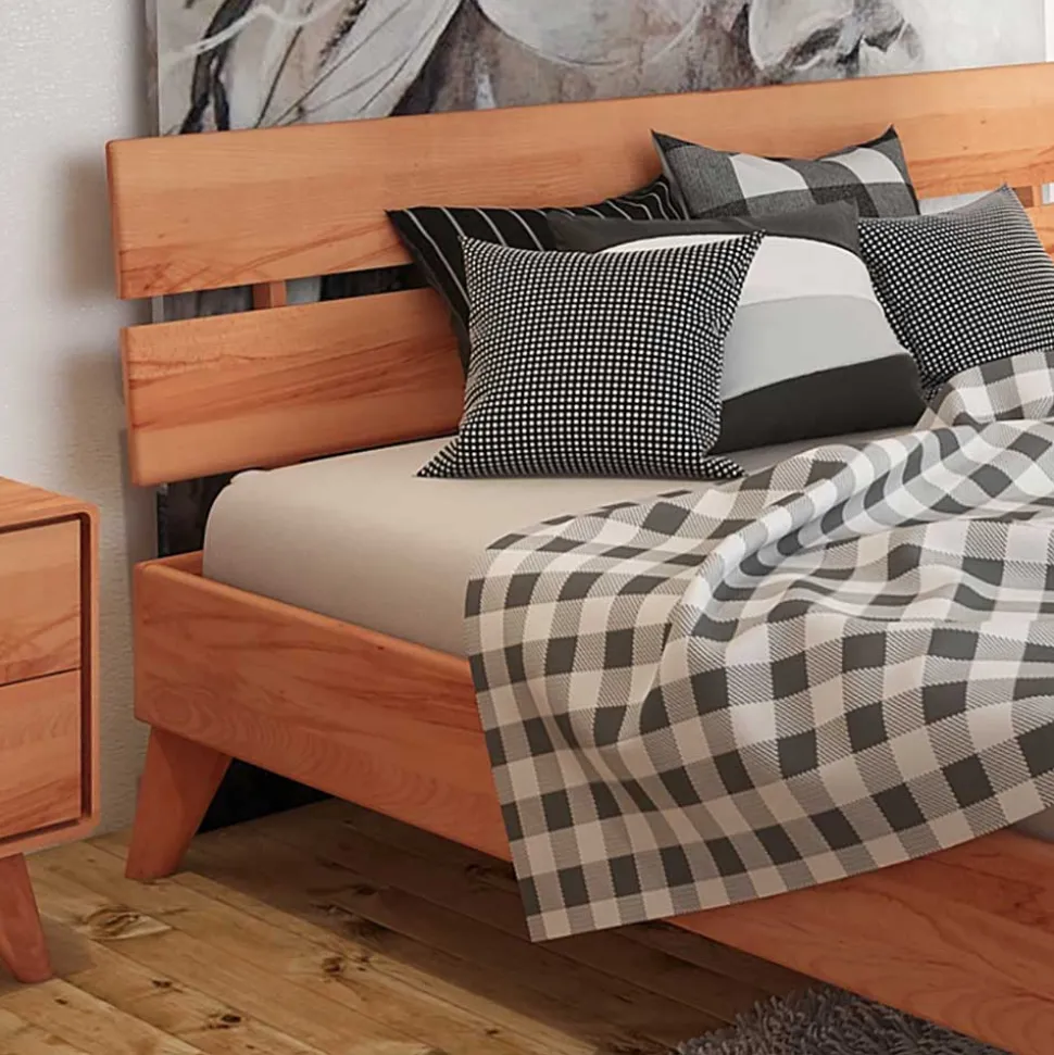 Geöltes Kernbuche Bett 210cm lang - Junola III
