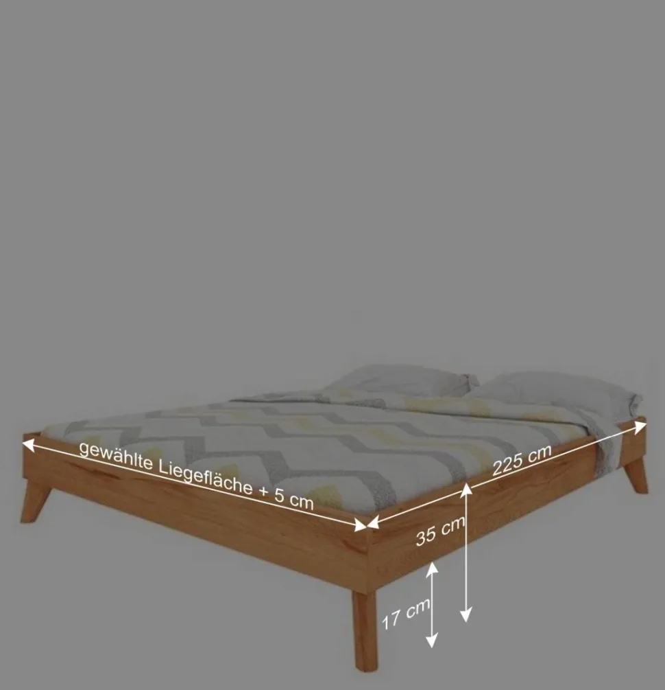 Geöltes Kernbuche Bett für Dachzimmer - Junola II