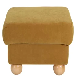Gepolsterter Hocker in Gelb Veloursbezug - Acigne