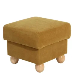 Gepolsterter Hocker in Gelb Veloursbezug - Acigne