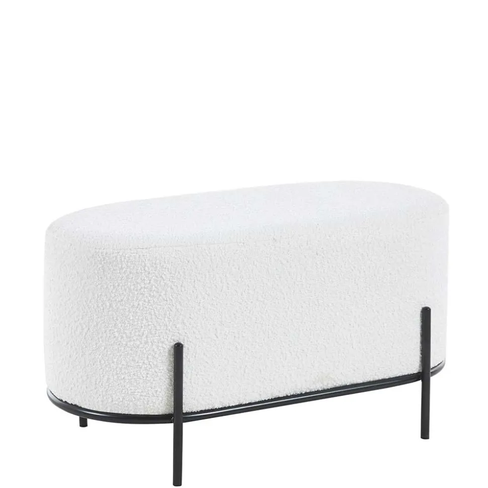 Gepolsterter Hocker in Oval mit Boucle Bezug - Cady