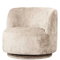 Gerundeter Chenille Wohnzimmersessel in Beige - Paryra