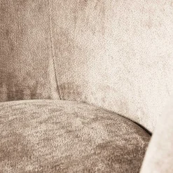 Gerundeter Chenille Wohnzimmersessel in Beige - Paryra