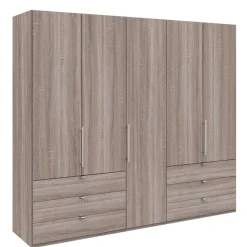 Gleittüren-Kleiderschrank in Holz-Optik - Crenba
