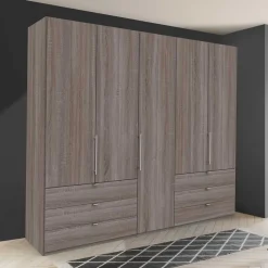Gleittüren-Kleiderschrank in Holz-Optik - Crenba