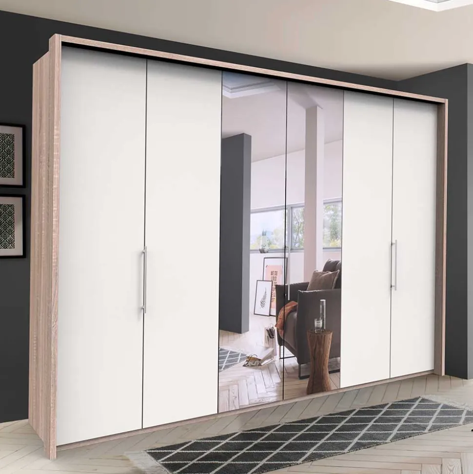 Gleittüren-Schlafzimmerschrank mit Spiegel - Vaclyn