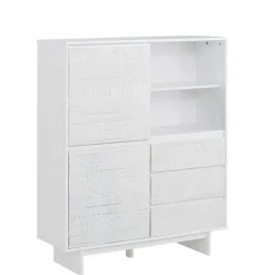 Günstiges Kombi Highboard in Weiß lasiert - Vagniu