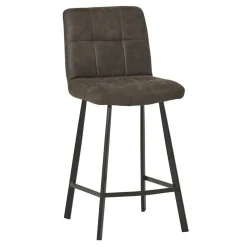 Graue Barstühle gepolstert - Jano (2er Set)