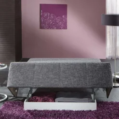 Graue Bettcouch mit Faltmechanik - Dalicia