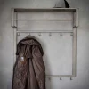 Graue Stahl Wandgarderobe mit 12 Haken - King