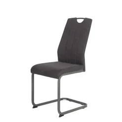 Grauer Microfaser Stuhl mit Schwingfuß - Racelyn (Set)