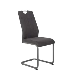 Grauer Microfaser Stuhl mit Schwingfuß - Racelyn (Set)