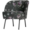 Grauer Samt Sessel mit Tulpen Lila - Kiyoshi