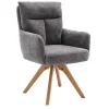 Grauer Tischsessel mit Federkern - Cregorian (2er Set)