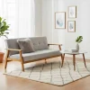 Graues Sofa mit Holzgestell Eiche - Florynn