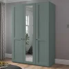Graugrüner Kleiderschrank mit Metallgriffen - Rajavo II