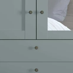 Graugrüner Kombi-Kleiderschrank 100 cm breit - Rajavo