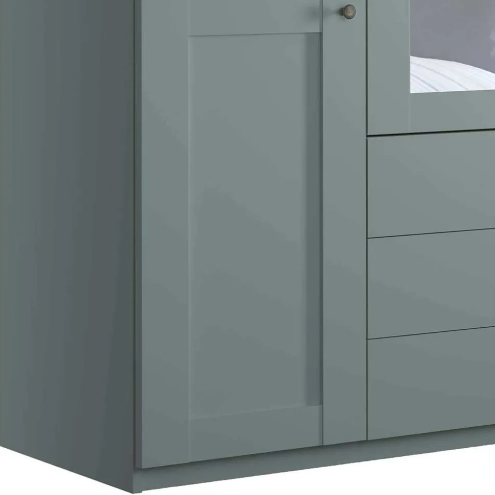 Graugrüner Kombi-Kleiderschrank 200 cm breit - Rajavo