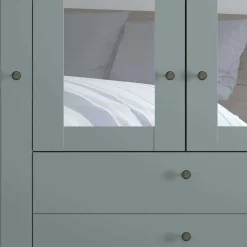 Graugrüner Kombi-Kleiderschrank 200 cm breit - Rajavo
