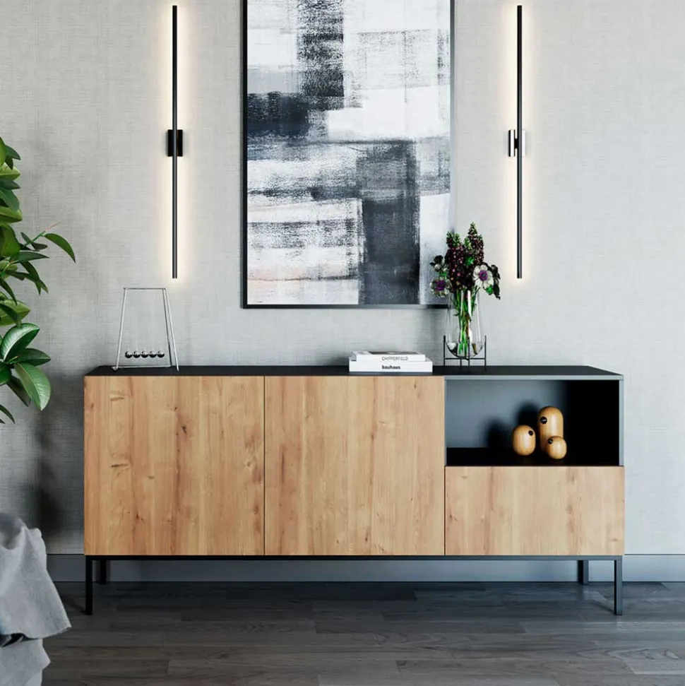 Griffloses Sideboard in Wildeiche Optik - Cavan
