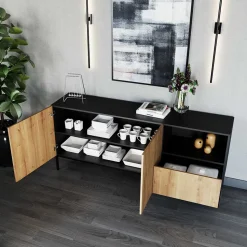 Griffloses Sideboard in Wildeiche Optik - Cavan