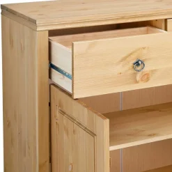 Große Holz Kommode in Kiefer Natur - Vinidad