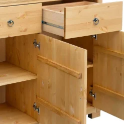 Große Holz Kommode in Kiefer Natur - Vinidad