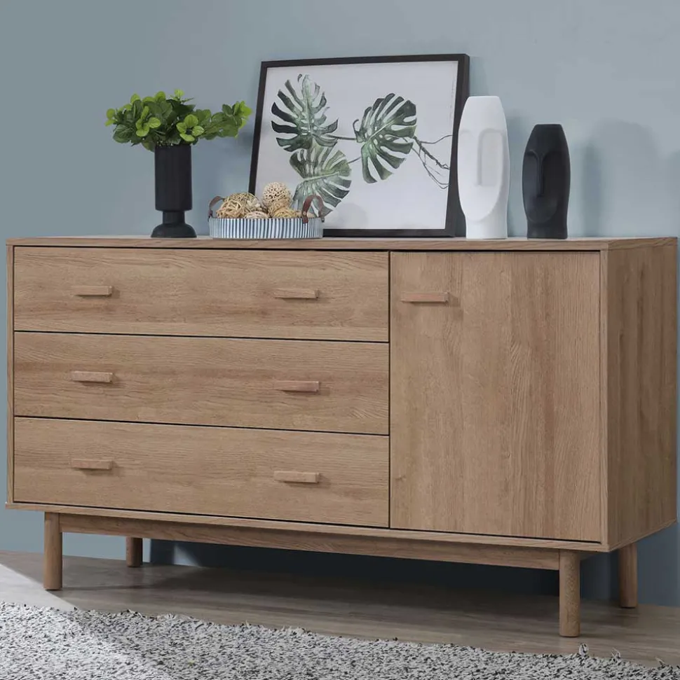 Große Kombi-Kommode in Eiche Holzoptik - Benns