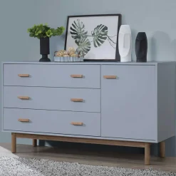 Große Kombi-Kommode in Grau mit Eiche - Caldaro