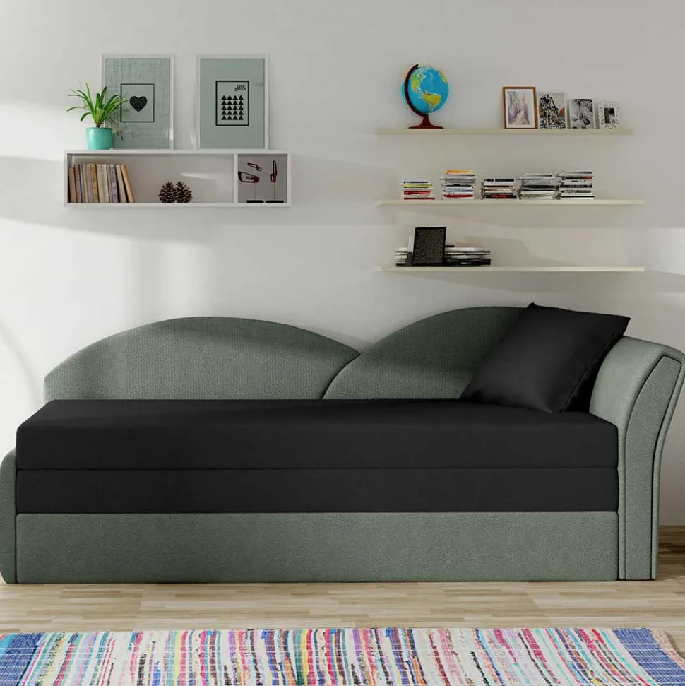 Gästebett Recamiere in Grau und Schwarz - Viko