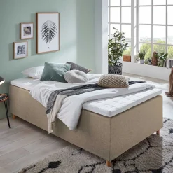 H3 Polsterbett in Creme & Natur - Suvanica
