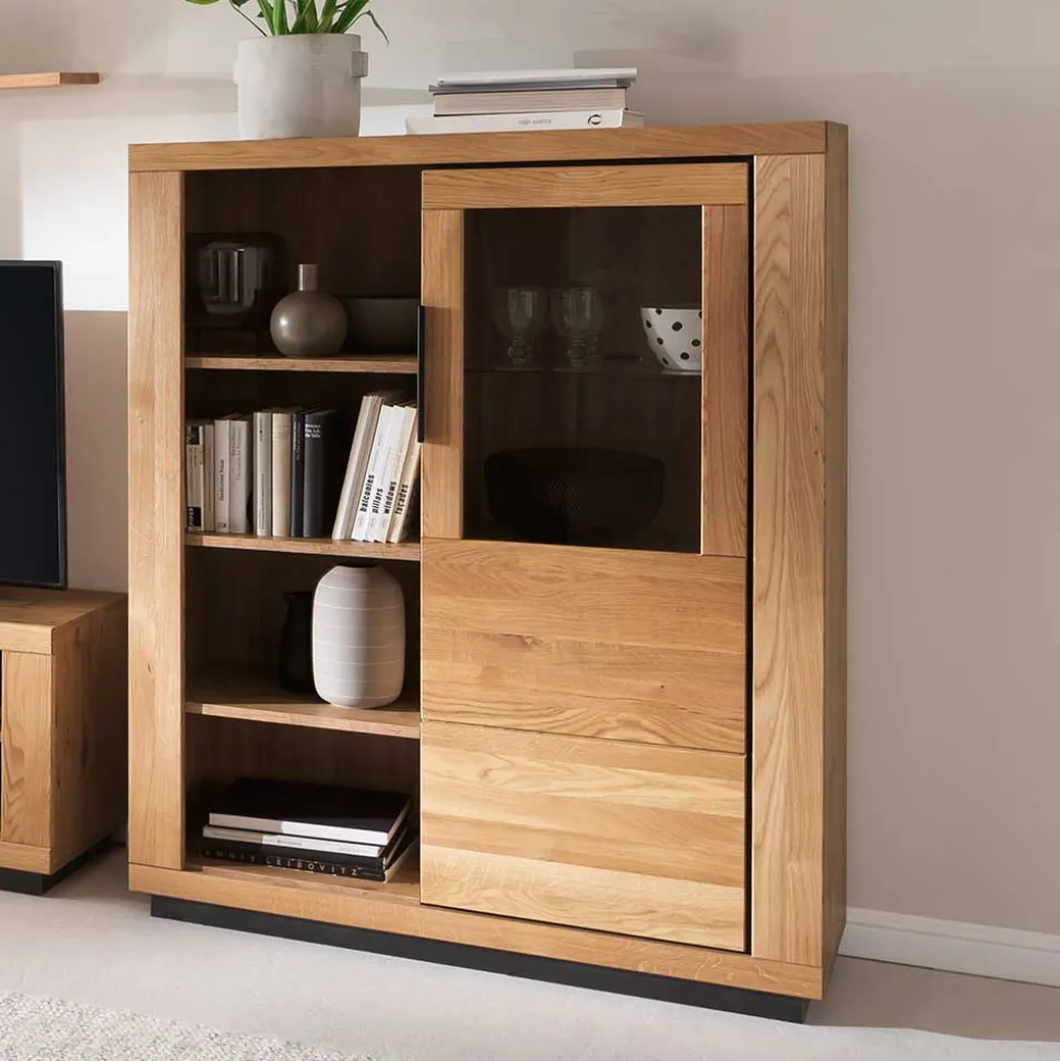 Halboffenes Highboard mit vier Fächern - Vlacoma
