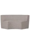 Halbrundes Esstisch-Sofa in Beigegrau meliert - William
