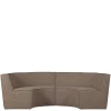 Halbrundes Esstisch-Sofa in Dunkelbraun - Sentiagamo