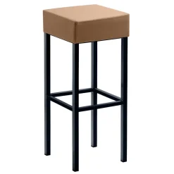Hellbrauner Barhocker mit schwarzem Gestell - Dualkos