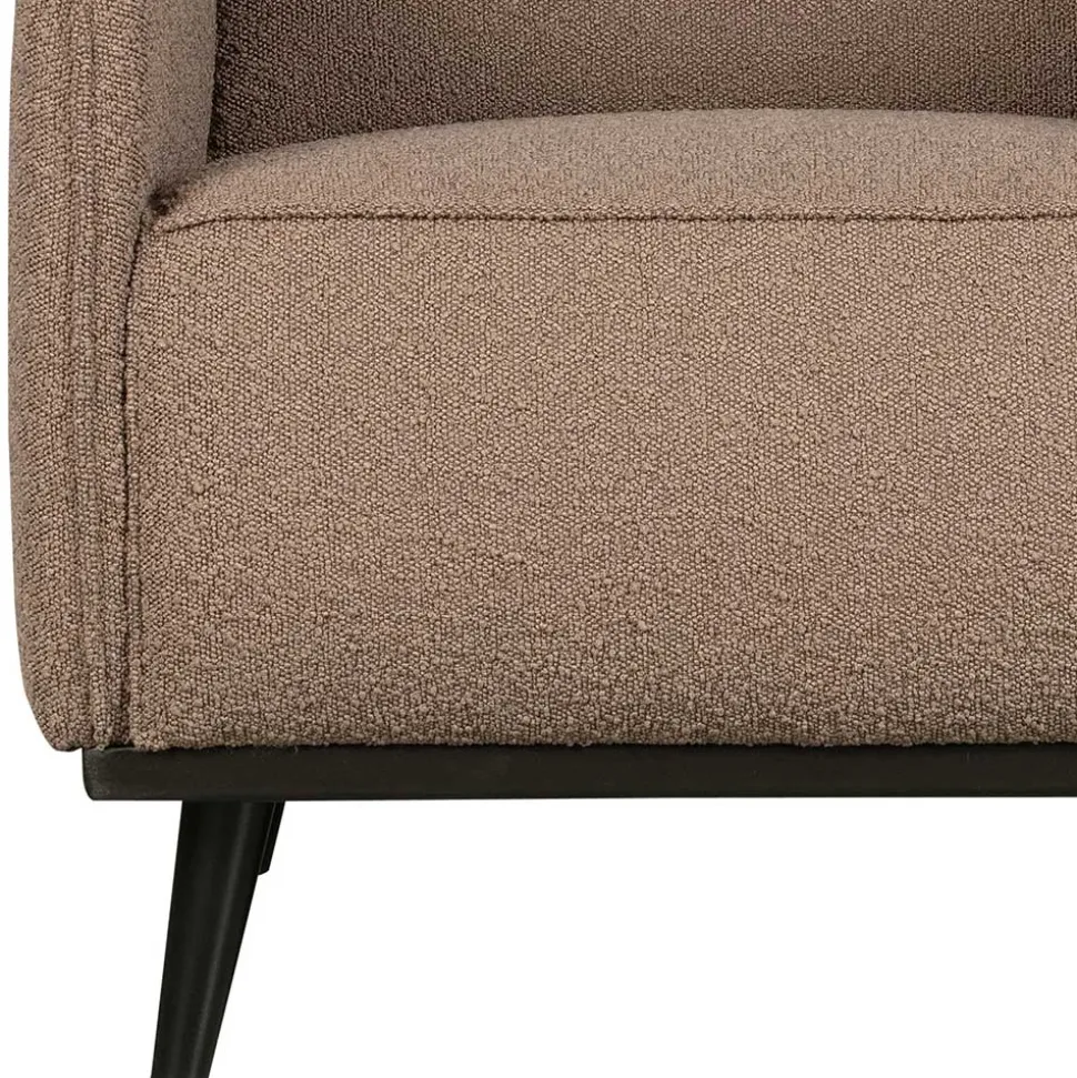 Hellbrauner Boucle Sessel mit Federkern - Bratannio