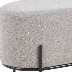 Heller Hocker in Taupe Boucle - ovale Form - Lirodicos