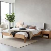 Helles Bett aus geölter Eiche modern - Fachet