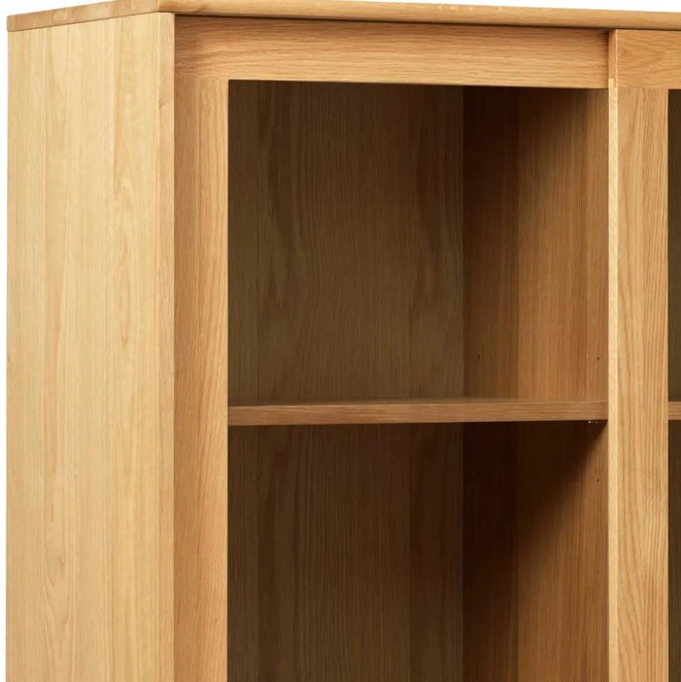 Helles Highboard mit Glas in Natur - Saltenas