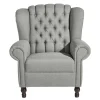 Hellgrauer Chesterfield-Sessel mit Ohren - Barreff