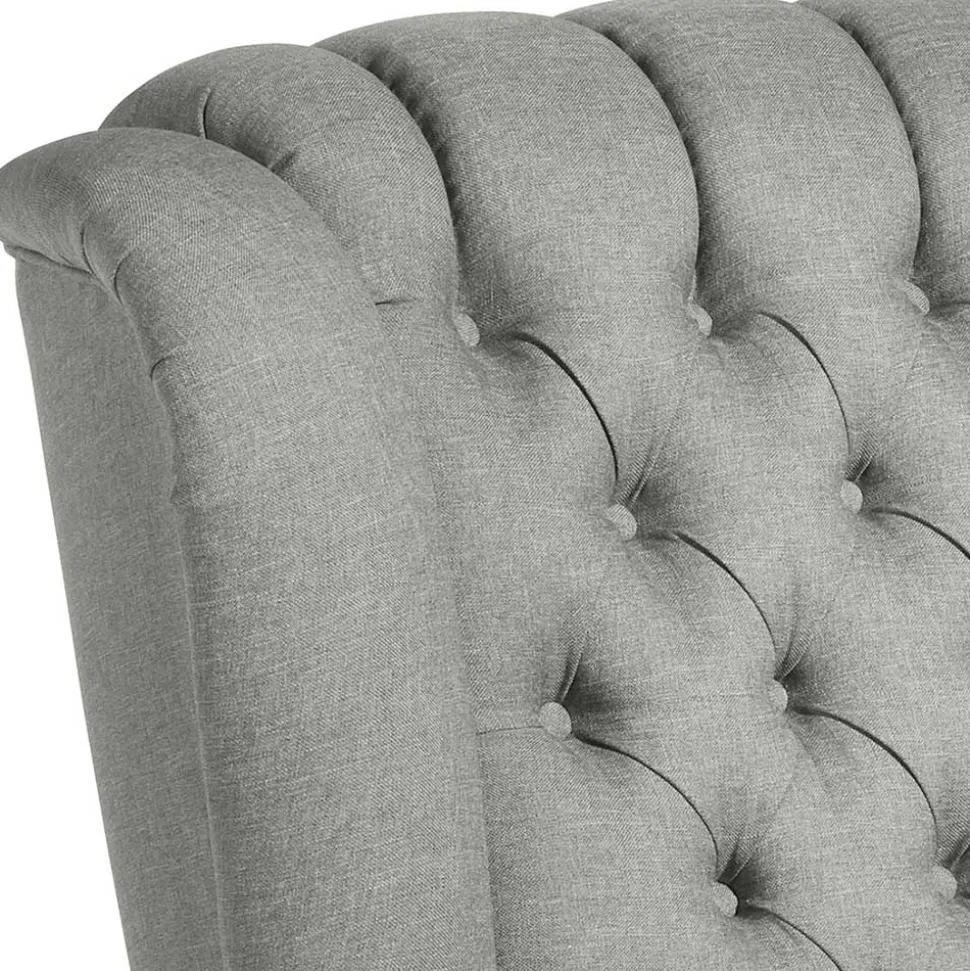 Hellgrauer Chesterfield-Sessel mit Ohren - Barreff