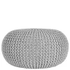 Hellgrauer Hocker mit Strickstoff Bezug - Udjaca