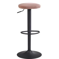 Höhenverstellbarer Design Barhocker in Rosa Samt - Joker