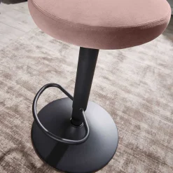 Höhenverstellbarer Design Barhocker in Rosa Samt - Joker