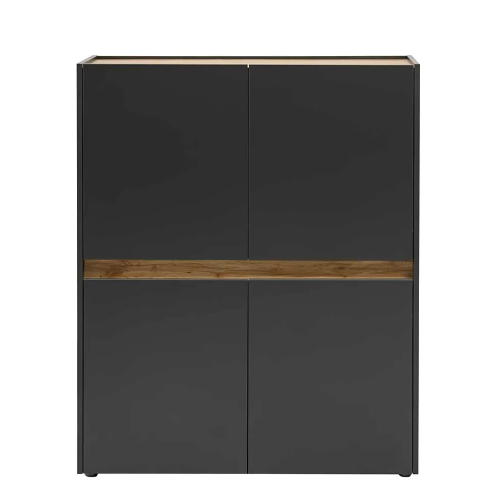 Highboard in Anthrazit & Wildeiche Dekor - Ahilav