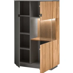 Highboard in Eiche Bianco und Anthrazit - Cruzca I
