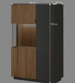Highboard in Eiche Bianco und Anthrazit - Cruzca I