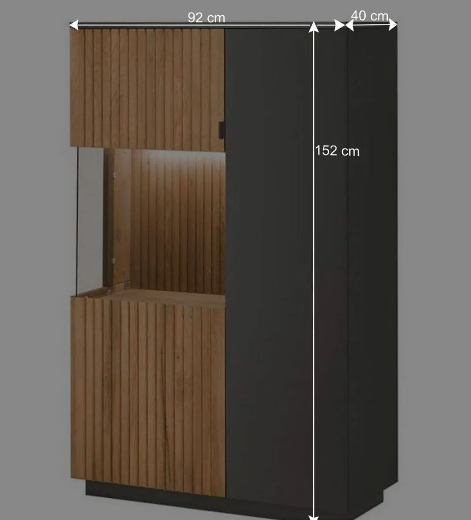Highboard in Eiche Bianco und Anthrazit - Cruzca I