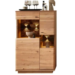 Highboard in Esche und Wildeiche mit Glas - Cassna