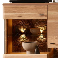 Highboard in Esche und Wildeiche mit Glas - Cassna